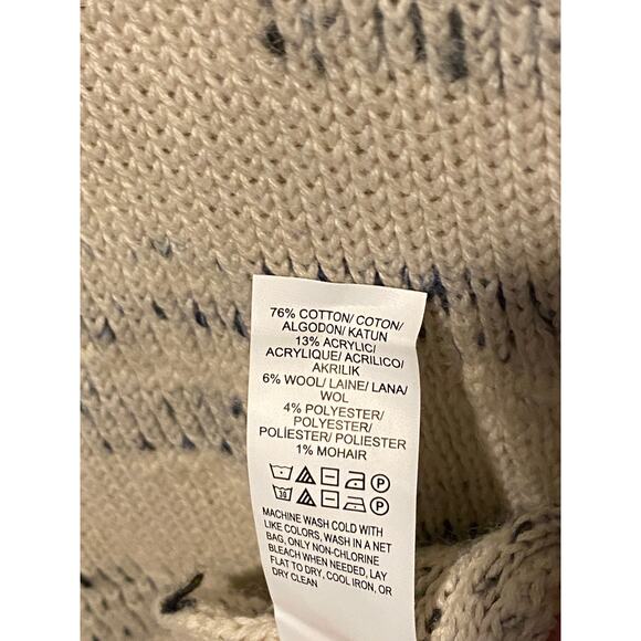 Lucky Brand Open Front Knit Long Cardigan Sweater Medium Heavyweight Cotton Wool - Picture 7 of 8